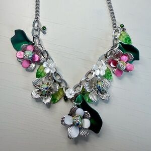 Floral Cloisonné Charm Necklace #65